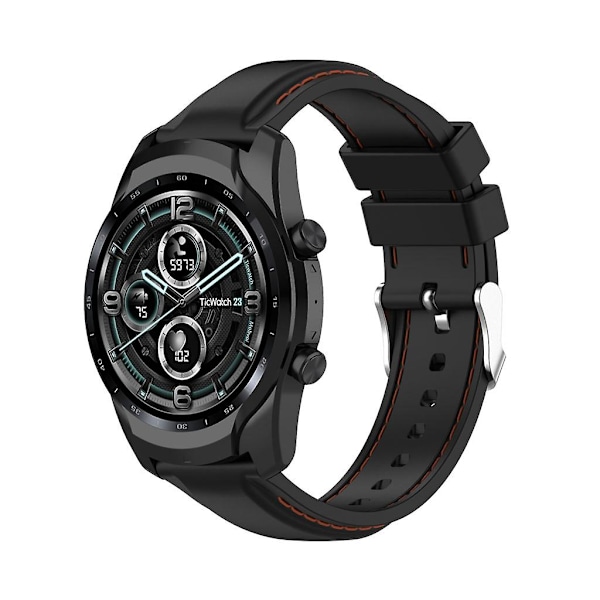 Justerbar silikonearmbånd til TicWatch Pro 3 Smartwatch [GGL] Black