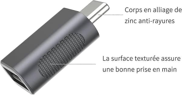USB C till USB Adapter (2-pack), USB-C till USB 3.0 Adapter, USB Typ-C till USB Adapter Mörkgrå (LGL)