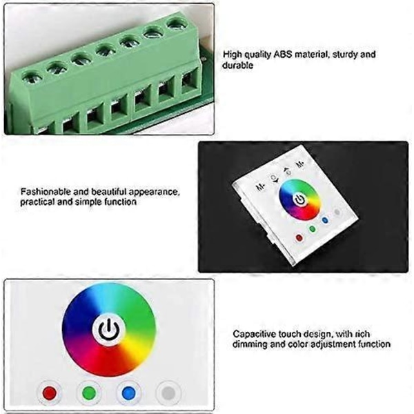 Fjernbetjening til vægpanel, RGBW LED Touch Panel Controller med farvedæmper til LED strips fjernbetjening (LGL)