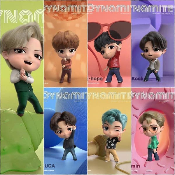 7 stk./sæt BTS TinyTAN Dynamite Bangton Boys Figur Legetøj (LGL)