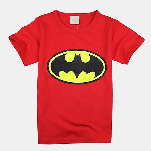 Batman Barn Pojkar Kortärmad T-shirt Sommar Semester Ledig T-shirt Topp Y LGL Red 4-5 Years