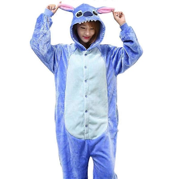 Enhörningskatt Onesies Vuxna Djur Stitch Totoro Onesie Kvinnor Män Par Vinter Pyjamas Kostym Sovkläder Kostymer Hemmakläder LGL 3d cat 12t(height 135-145cm