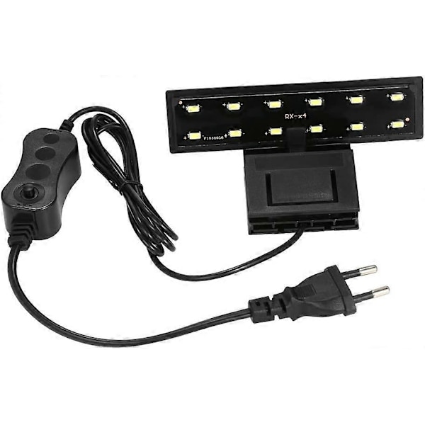 Ultra-tyndt Akvarium LED Lys Ultra Klart Clip-on Belysningslampe 12 LEDs til Akvarium Fisketank 5W (LGL)