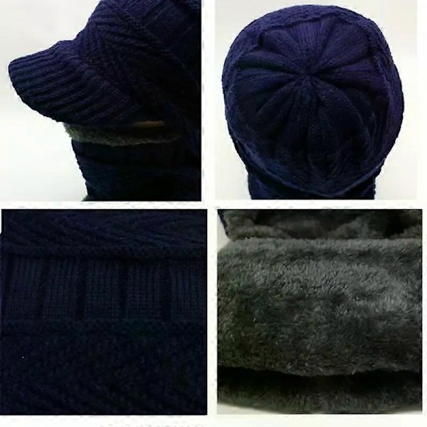 Vintermössa för män Skullies Beanies Mössor Vinter Beanies för män Kvinnor Ullscarf Mössa Balaclava Mask Bonnet Stickad Mössa för kvinnor LGL Grey Zipper