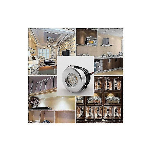 Sett med 4 mini innfelte LED-spotlights, 3 W, varmhvit Hvit LGL