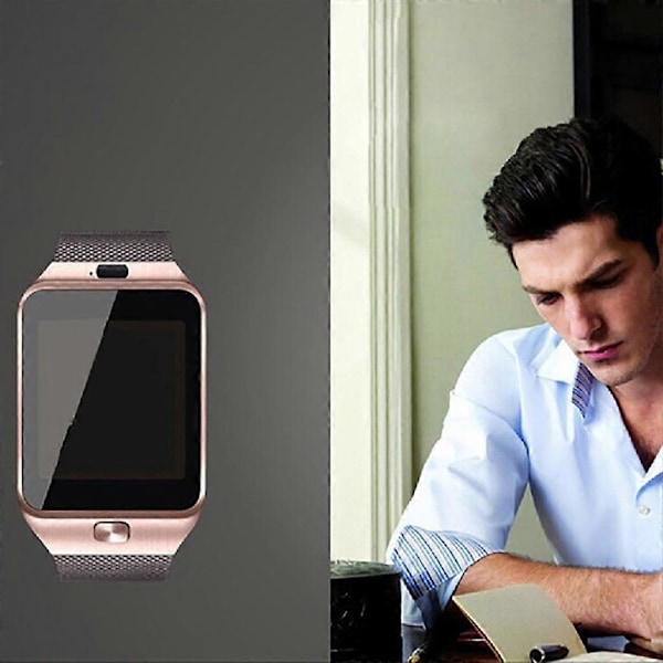 SIM-kort Smartklokke med Kamera Bluetooth-kompatibel Armbåndsur for Menn Kvinner LGL Gold