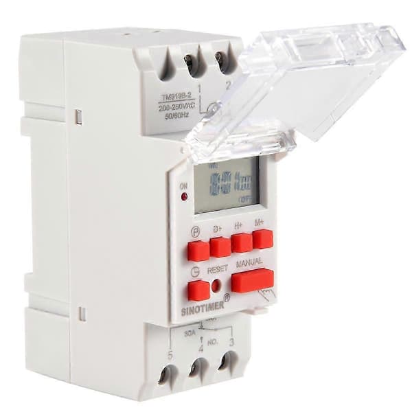 SINOTIMER TM919B 220V 30A Programmerbar Digital Timerbryter (LGL)