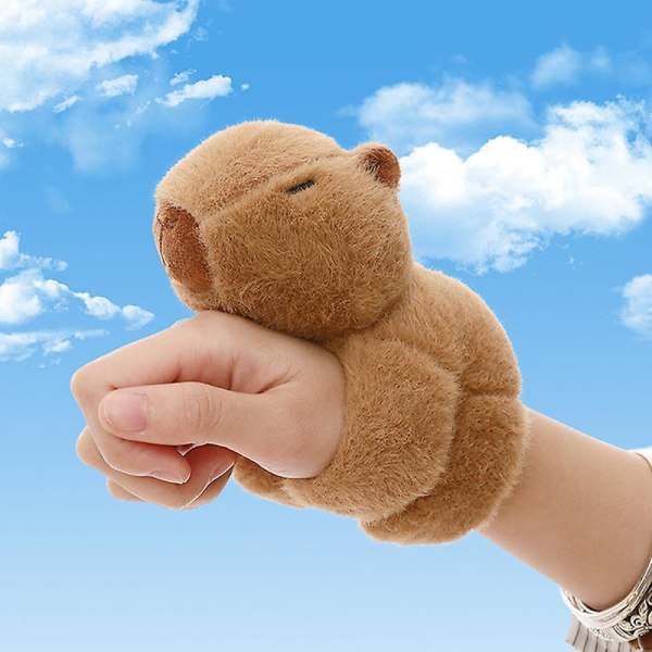 Capybara Plush Papa Circle Anime Fluffy Stuffed Animals Wrist Hug Plush Doll Toy