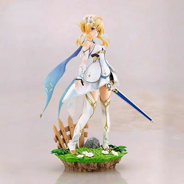 Genshin Impact Lumine Aether Anime Figur Figur Actionfigur 27cm PVC Staty Leksak Samlarobjekt Modell Dekoration Julgåva 21cm Lumine no box