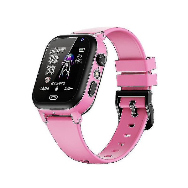 Ny barn 4g smartklocka Sos Gps plats videosamtal Sim-kort för barn Smartwatch kamera vattentät klocka för pojkar flickor 2023 [GGL] Pink