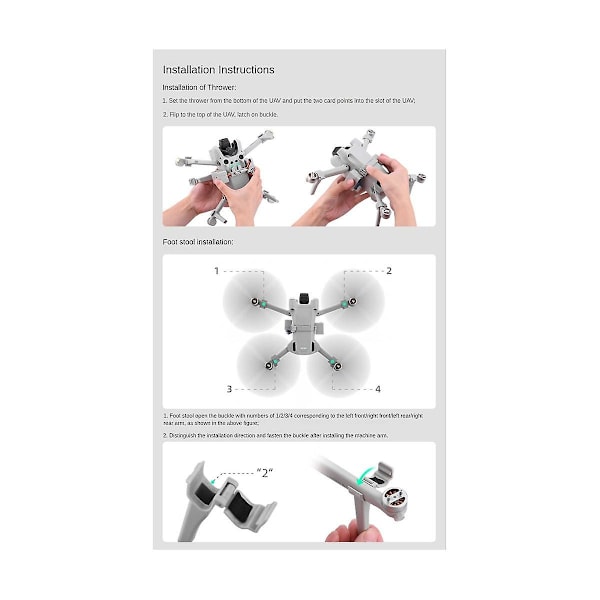 For Mini 3 Drone Airdrop System for MINI 3 Pro Kaster Agnboks Vielsesring Gavekasting Deli LGL White