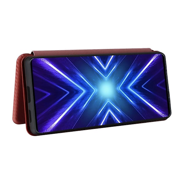 HTC U24 Pro 5G Kotelo Jalustalla Korttipaikalla Nahkainen Puhelinkuori Hiilikuitukuvio LGL Multicolor Style B