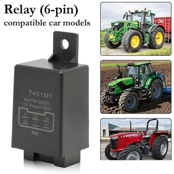 Blinkrelé Traktor Blinklysrelé 12V 21W 335200160 54229002 for Traktor Veteranbil Lastebiler (LGL)