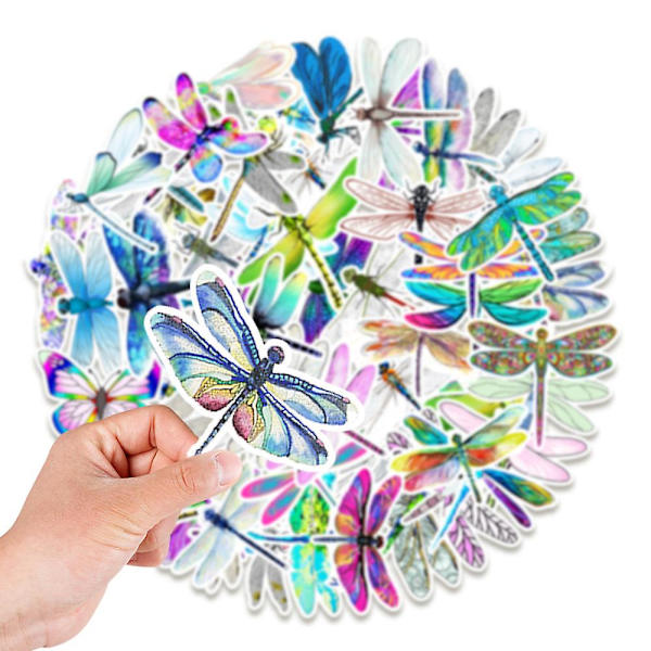 Dragonfly Stickers | 50 st Dragonfly Vattentäta Vinyl Dekaler för Vattenflaskor Laptop Bagage Mugg Mobiltelefon Dator Skateboard Kylskåp Garderob Gitarr Bil Motorcykel Cykel Dekor