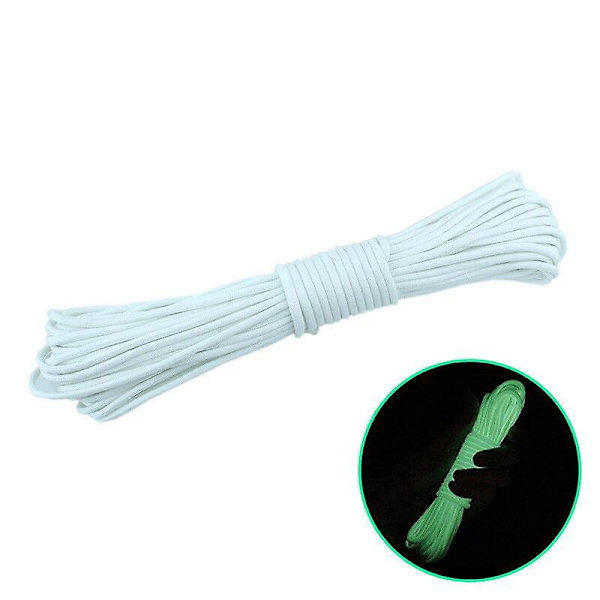 Nylon 20M Fluorescerende Klatre Camping Telt Reb 9 Strenge Lysende Højstyrke Paracord [L] Green