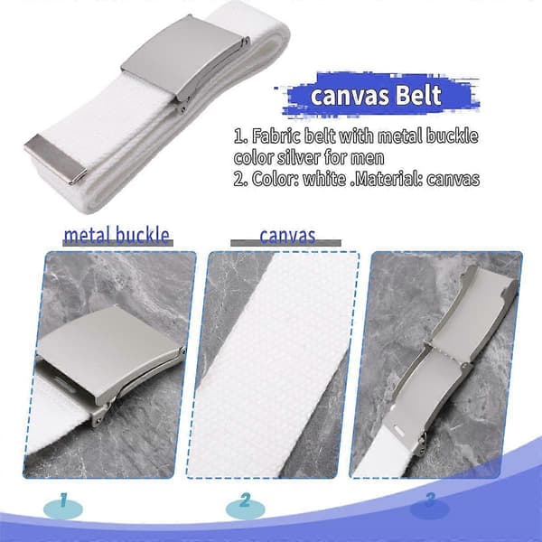 Canvas bomull vitt bälte textilband (LGL) white