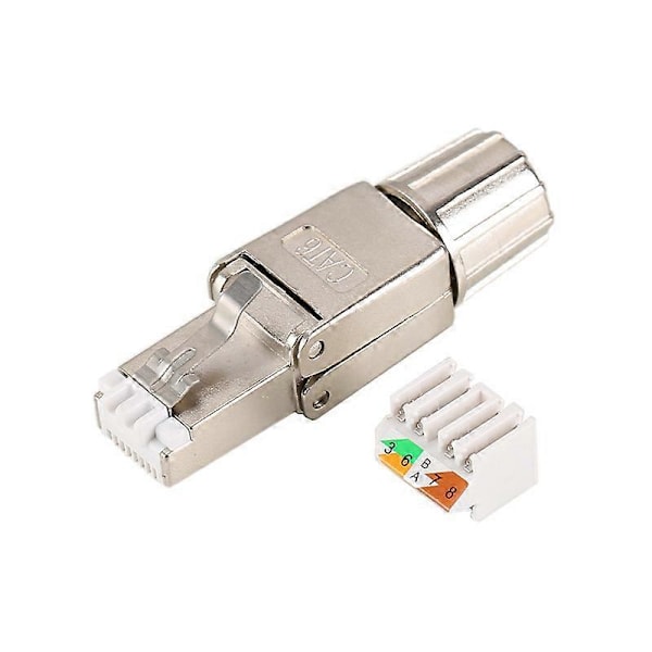 360 Skjermet Cat6a Feltkontakt - Verktøyfri RJ45-kontakt - 10GBase-T 500 MHz - AWG 26/7 til 22/1 (LGL)