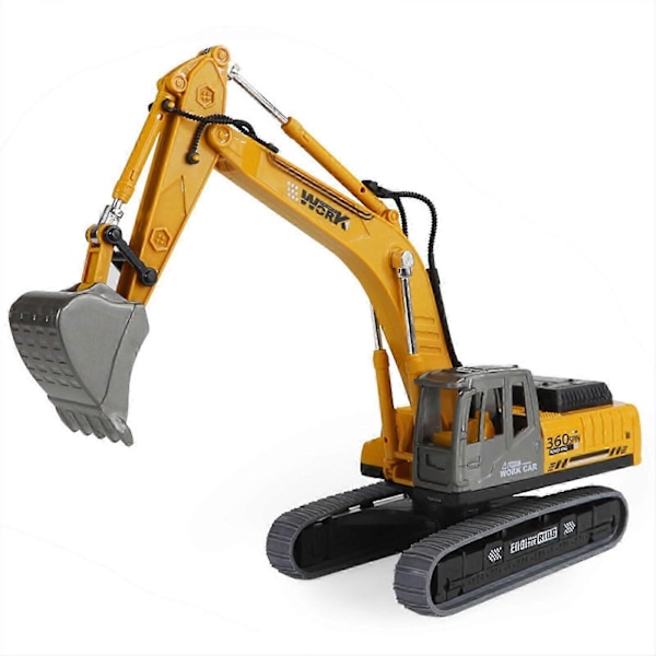 Leksaksbil för barn, grävmaskinsmodell, leksaksbil, ingenjörsbil, leksaksbil, simuleringsprydnad, grävmaskin, ingenjörs-set i pressgjuten metall 241228 LGL Yellow