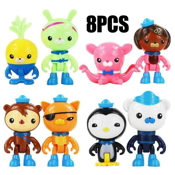 8st set The Octonauts Figures Octo Crew Pack Lekset Action Figur Leksaker för barn