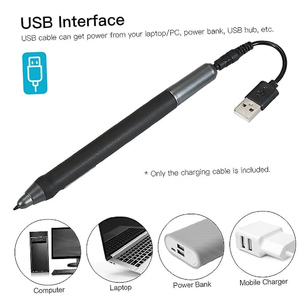 BOSTO Stylus Laderkabel Ledning USB Lader 12cm Kompatibel med BOSTO/UGEE/Huion/Wacom Grafikk Tegnebrett Oppladbar Penn [GGL]