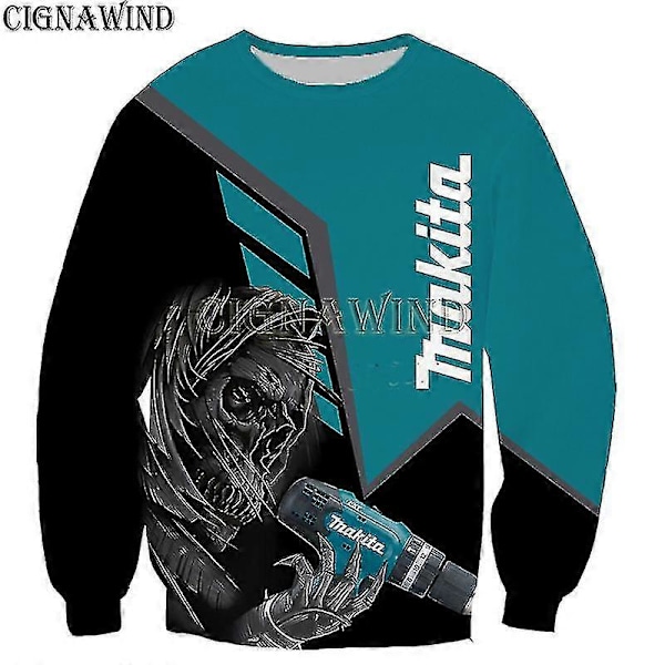 Nyhet Hoodie Herr/dam Makita 3D-tryck Hoodies Sweatshirts Casual Harajuku Stil Streetwear Toppar LGL L 2