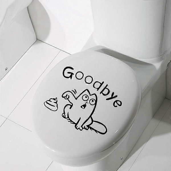 Veggklistremerke Toalett \"Goodbye\" Toalett Katt Klistremerker for Vask Baderomsdekor Toalettsete (LGL)