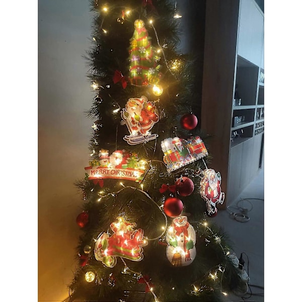 LED Sugekopp Julenisse Lampe, Lyslenke Julevindu-Juledekorasjonslys (LGL)