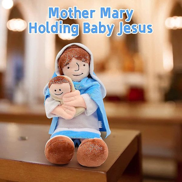 Jeesus Neitsyt Maria Pehmolelu, Jeesuksen äidin pehmo täytetty nukke, söpö Kristus uskonnolliset lelut kasteeseen Pääsiäislahja Koti sisustus [LGL] Mary