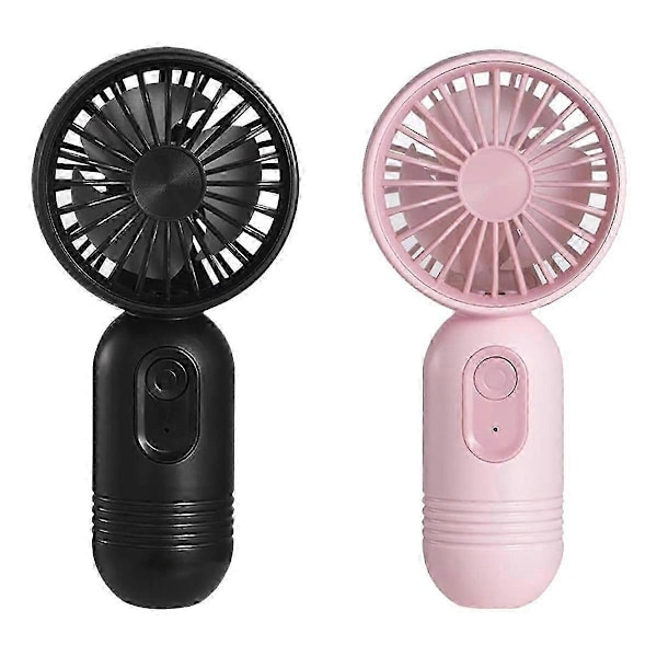 2 STK Mini Bærbar Ventilator, Håndholdt Ventilator Batteridrevet Lille Personlig Ventilator til Kontor Udendørs Rejse (LGL)
