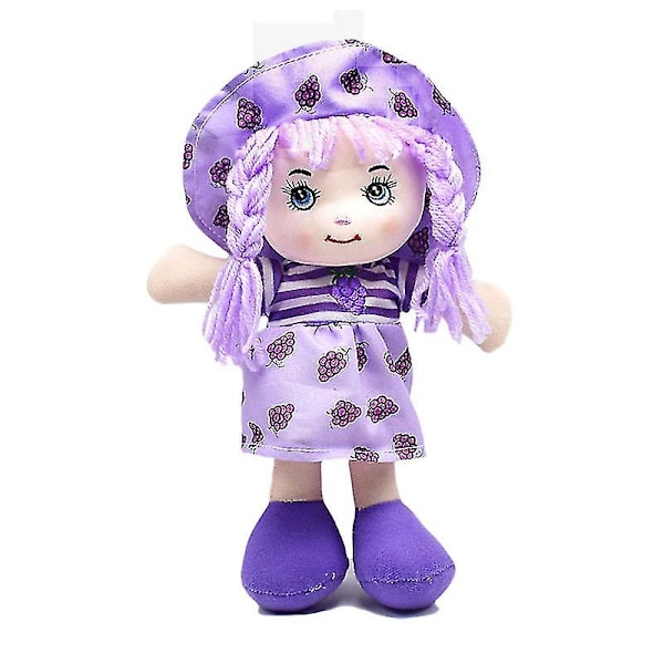 Sød Ragdoll Pink Orange Med Hat Og Frugt Tøj Dukke Pige Gave Grape doll purple