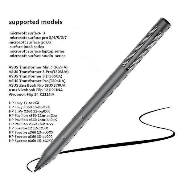Penna för Microsoft Surface, Kompatibel med Surface 3, Surface Go, Surface Pro 3, Surface Pro 4, Surface Pro 5, Surface Pro (2017), Surface P LGL black