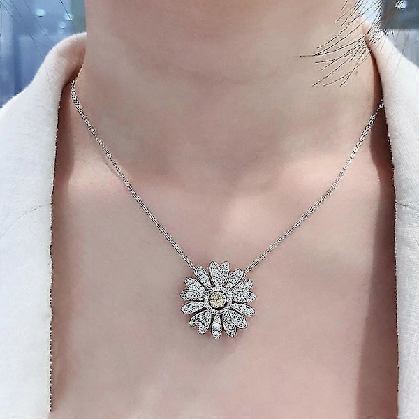 Evighedsblomst smykke kollektion til kvinder, gule krystaller, klare krystaller LGL