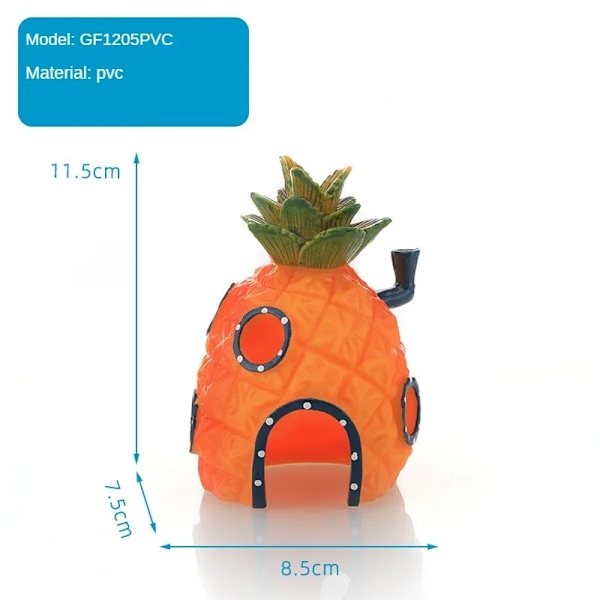 SpongeBob Akvarium Dekoration Figurer Ornamenter PVC Ananas Hus Akvarium Kreativitet Dekoration Landskab Akvarium Tilbehør SpongeBob 6PCS