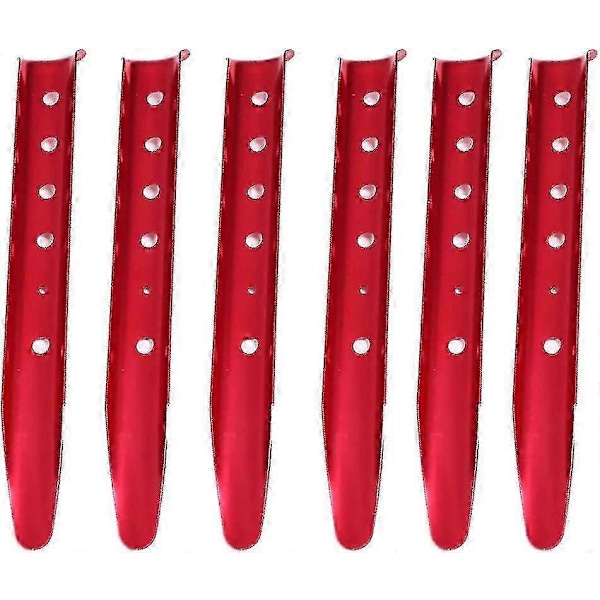 Sandpinnar, Tältpinnar i Aluminium, U-profilpinnar för Tält, Camping, Vandring, Strand, 6-pack (Orange)-GOOD LGL Red
