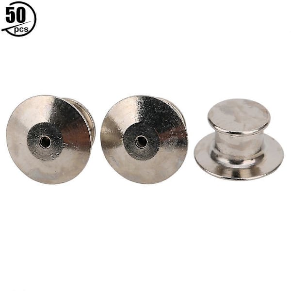 50 st Broschnålsbaksida Väska Låsande Fäste Platt Hatt Namnlappar Bok Nålhållare 7 x 10 mm Nickel (LGL)