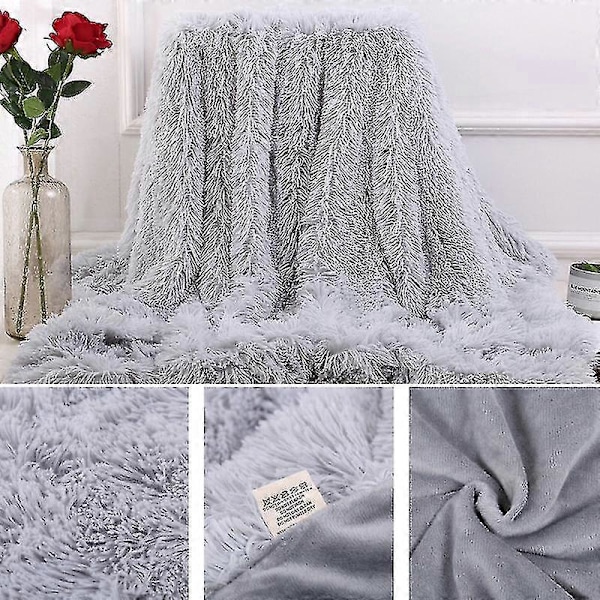 80x120cm Blød Fluffy Shaggy Varm Senge Sofa Sengetæppe Sengetøj Lagen Kastetæppe Qinhai-Høj Kvalitet LGL Coffee