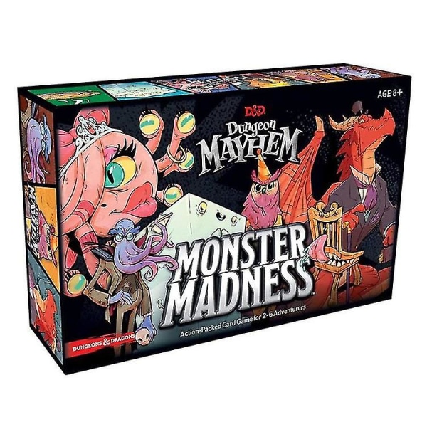 Brädspelskort Dungeon Mayhem Chaos Dungeon Fullständigt engelskt Crazy Monster Strategispel Black 16*11*3.5cm