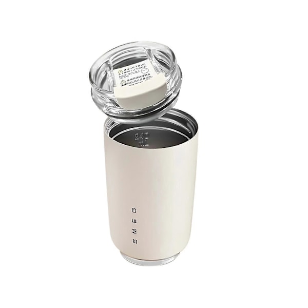 Kaffemugg, Isolerad Mugg Dryckesbehållare 351ml, Stor Kapacitet Rese-kaffekopp med Lock för Kalla och Varma Drycker LGL White 7.65cmx7.65cmx14cm