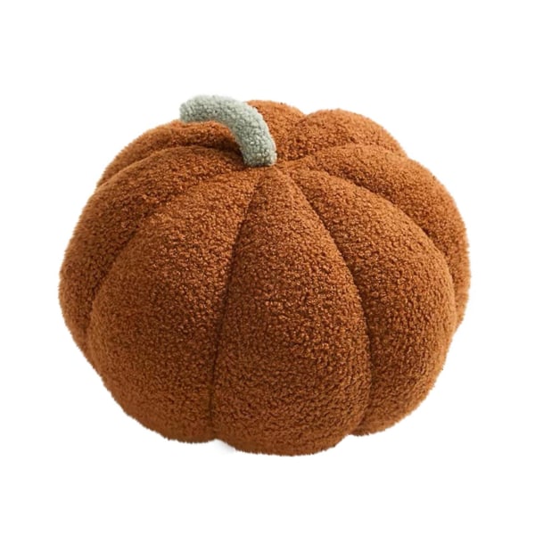 Plys græskar legetøj Fluffy fyldt græskar pude Blød Thanksgiving Halloween græskar dekorativ sofa Pude græskar legetøj[GL] Brown - 28cm