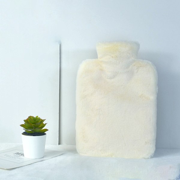 Varmtvannsflaske med mykt og fluffy trekk Beige (LGL) Beige 2 l