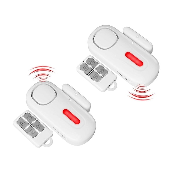 Trådløse døralarmer ved åbning med fjernbetjening, dørsikkerhedssensor klokke vinduesalarm poolalarm Doo LGL White