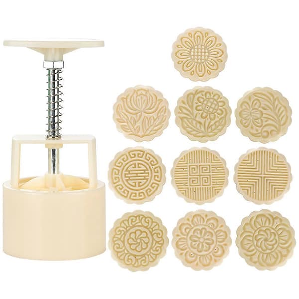 DIY Månekageform Sæt | 10 Stempler til Månekagedekoration (LGL)