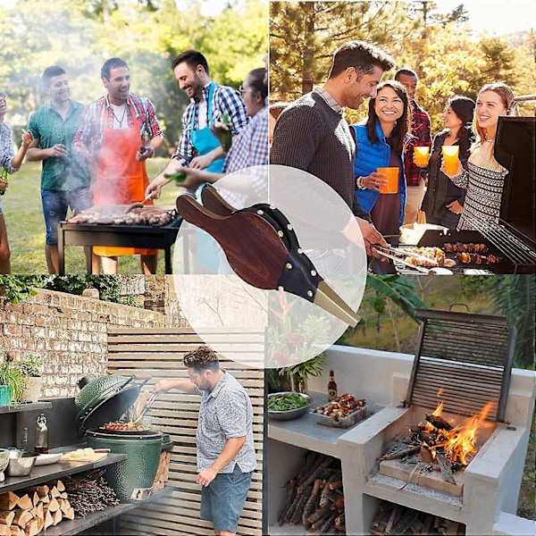 Belg for peis, vedfyringsblåser, peisbelg, vedbelg, med reim, for grilling, utendørs peis (LGL)