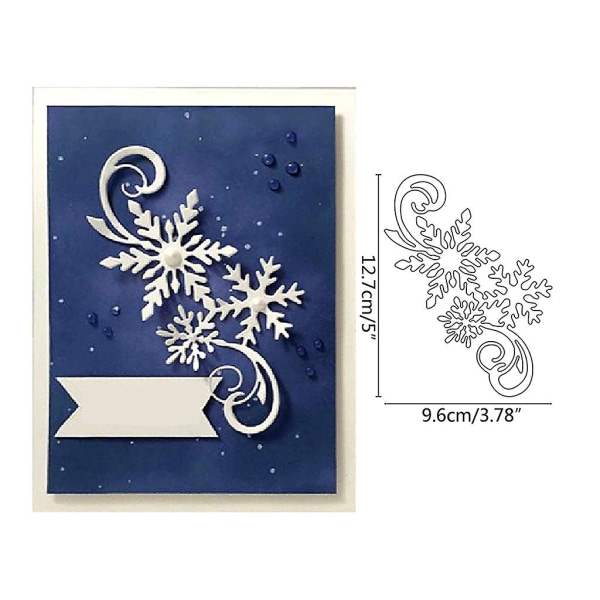 Christmas Snowflake Metal Die Cuts Border Cutting Dies Cut sjablonger Gjør-det-selv Scrapbooking Album Dekorativ preging Papir Card Making