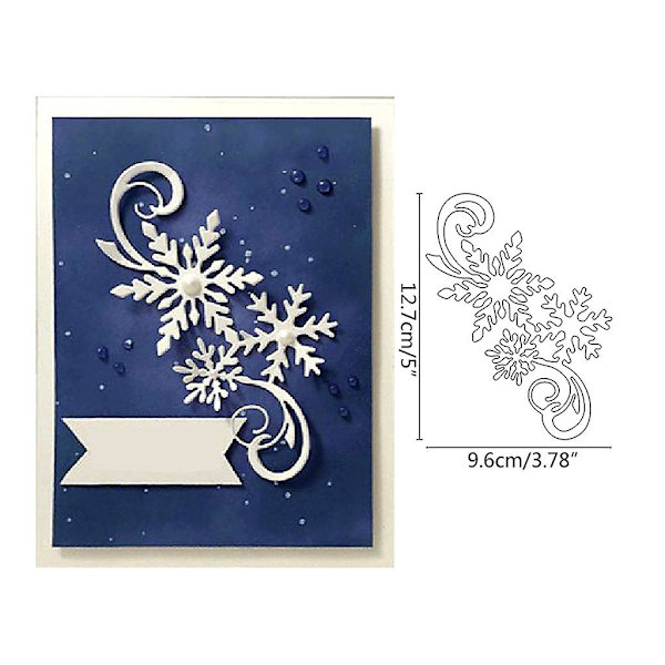 Jul Snöflinga Metall Stans Skär Gräns Stans Skär Stenciler Diy Scrapbooking Album Dekorativ Prägling Papper Kort Tillverkning