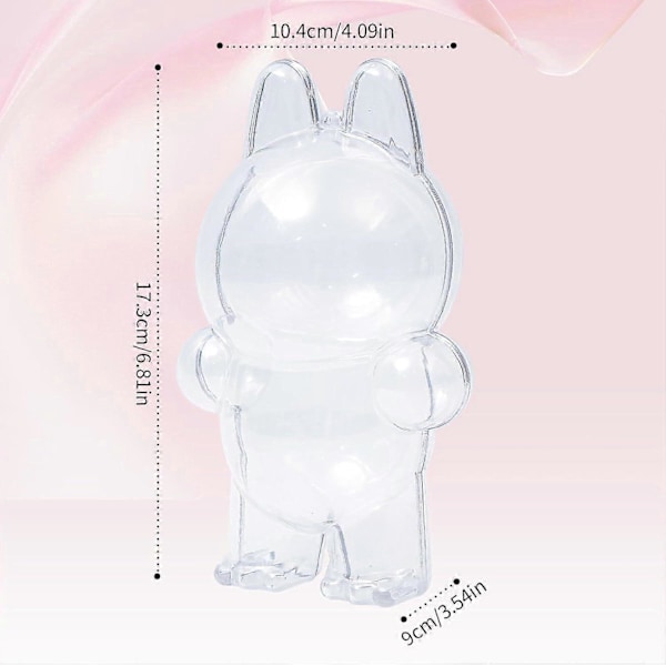 Skyddsfodral för LABUBU, Genomskinligt Figur Display Fodral Plast PVC Förvaringsbox (Docka Exkluderad) (LGL)