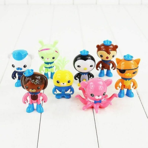 8 kpl/setti The Octonauts -hahmot Octo Crew Pack -leikkiseti Action Figure -nukke lelut työpöydän koriste