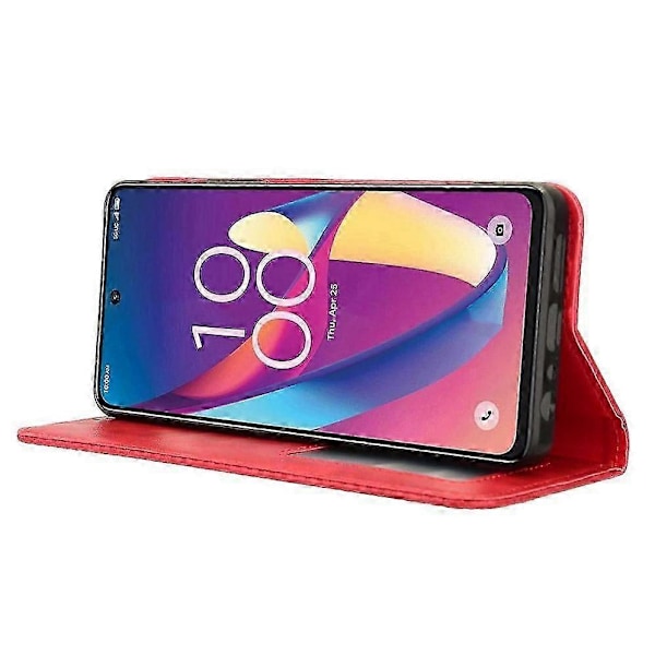 Kotelo sopii TCL 50 XL 5G lompakolle PU-nahka magneettisella sulkimella LGL Red