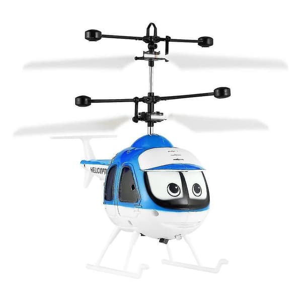 Blå Rc Flygplan Helikopter Tecknad Fjärrkontroll Infraröd Sensor Flygplansdrönare (LGL)
