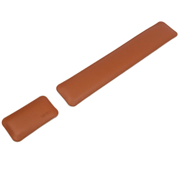 Dubbelsidig PU Läder Mus Handledskudde Tangentbord Handledsstöd Bricka Musmatta LGL Brown and gray